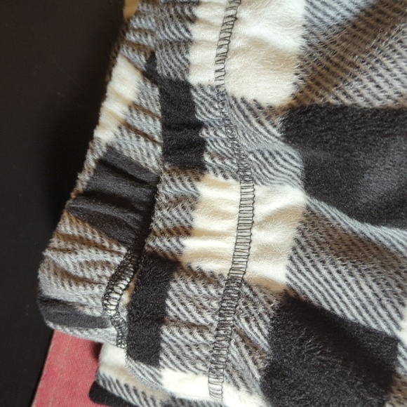 Sleep Chic Pajama fleece sleep pants Buffalo Check Plaid Black White Women's XL - Picture 7 of 8